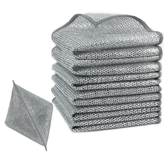 Set 10 lavete duble abrazive, 25x25, multifuncționale, reutilizabile, care nu zgârie, pentru grăsime, arsuri și legume, engros