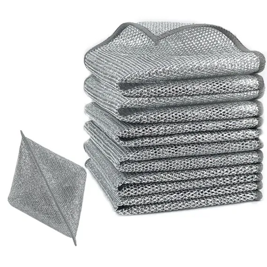 Set 10 lavete duble abrazive, 25x25, multifuncționale, reutilizabile, care nu zgârie, pentru grăsime, arsuri și legume, engros